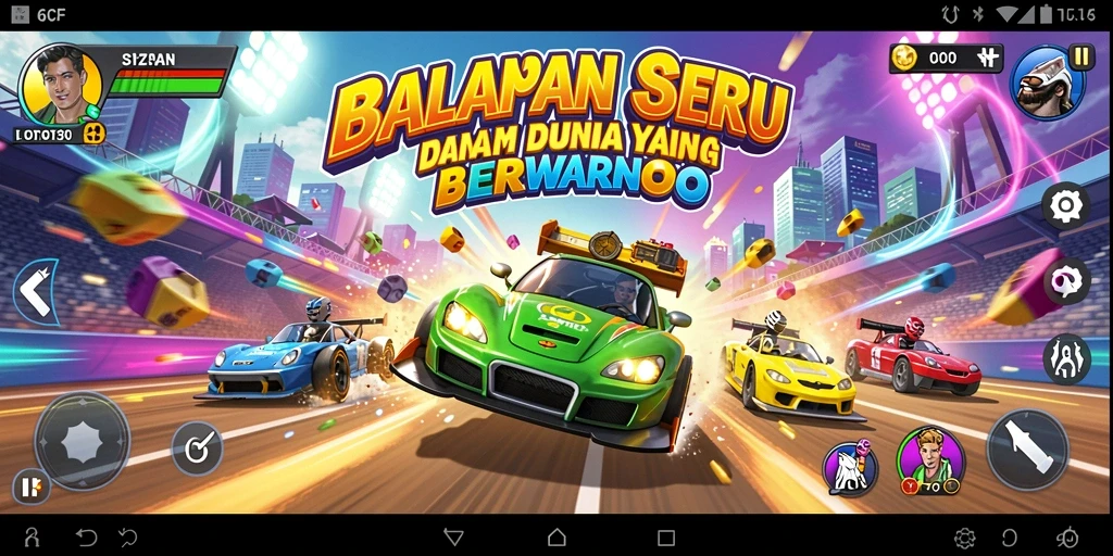 Tangkapan layar gameplay balapan yang mendebarkan di 6CF.