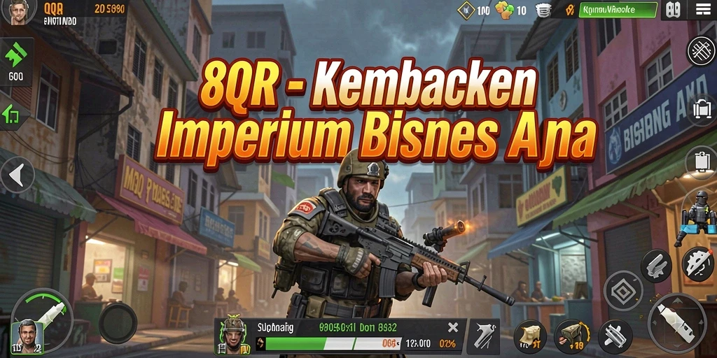 Tangkapan layar <strong>8QR</strong> menunjukkan aktivitas pembangunan bisnis yang dinamis.