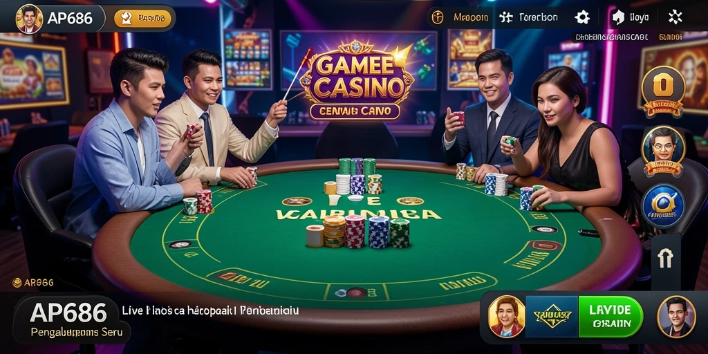 Tampilan gameplay Live Casino yang mendebarkan di AP686.