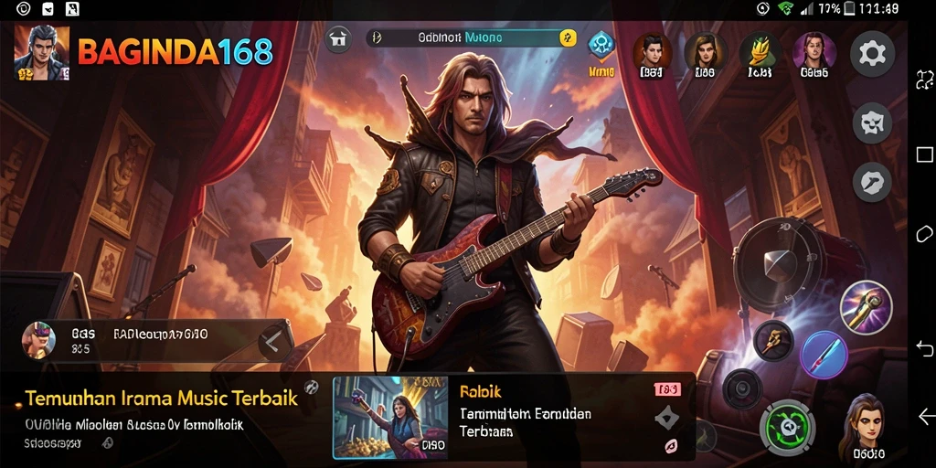 Tampilan gameplay seru dari BAGINDA168 yang penuh musik.