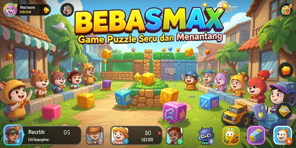 Tampilan gameplay seru BEBASMAX yang penuh teka-teki.