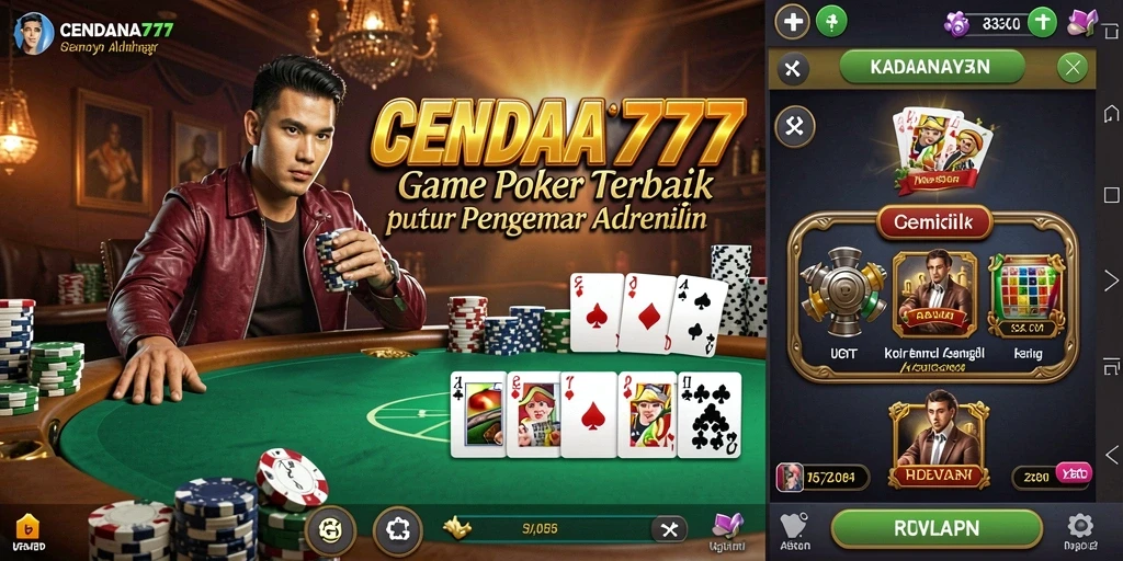 Screenshot permainan CENDANA777 yang menampilkan aksi seru poker.