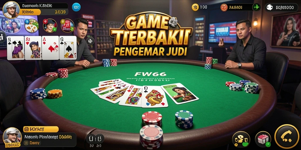 Tangkapan layar FW66 menunjukkan aksi intens dalam permainan Poker.
