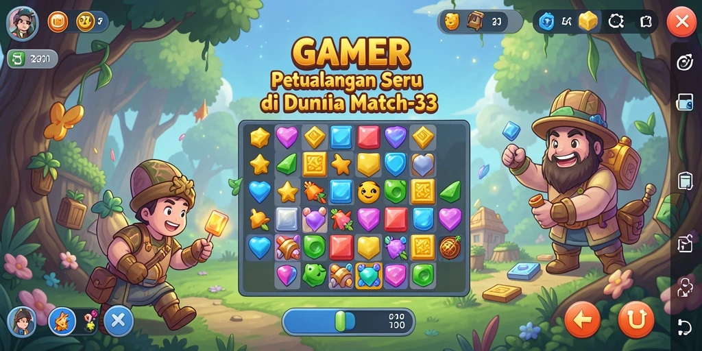 Tampilan gameplay seru dari GAMERP dengan elemen Match-3.