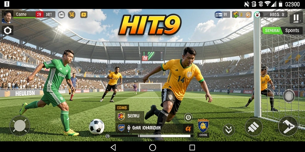 Tampilan seru gameplay HIT9 dengan karakter olahraga dan aksi mendebarkan.