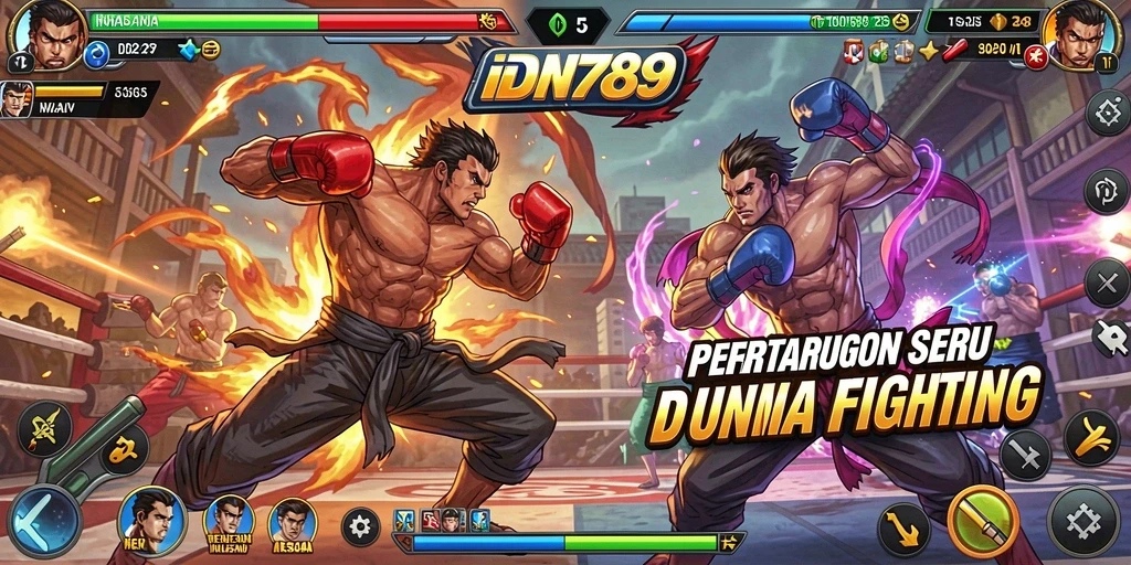 Tangkapan layar gameplay IDN789 yang menampilkan aksi pertarungan yang seru.