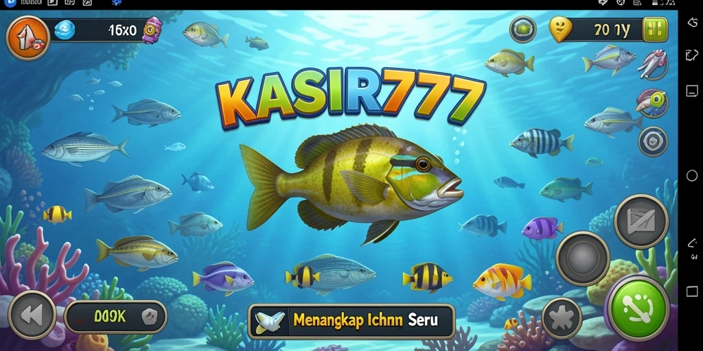 Screenshot gameplay KASIR777 dengan aktivitas memancing yang seru.