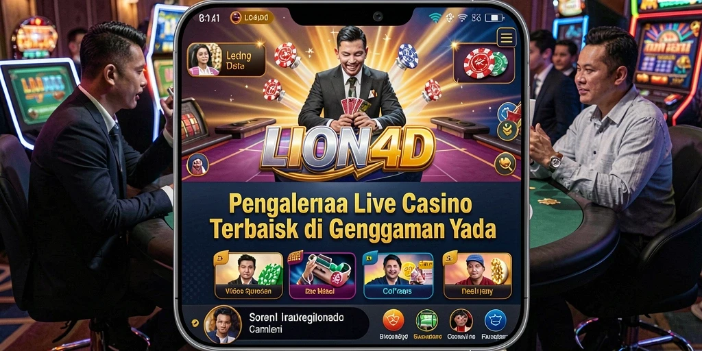 Tampilan permainan LION4D dengan dealer live yang interaktif.