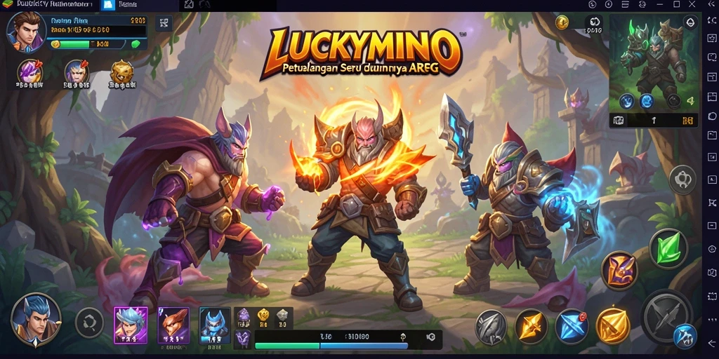 Tampilan gameplay ARPG yang mendebarkan di LUCKYMINO.