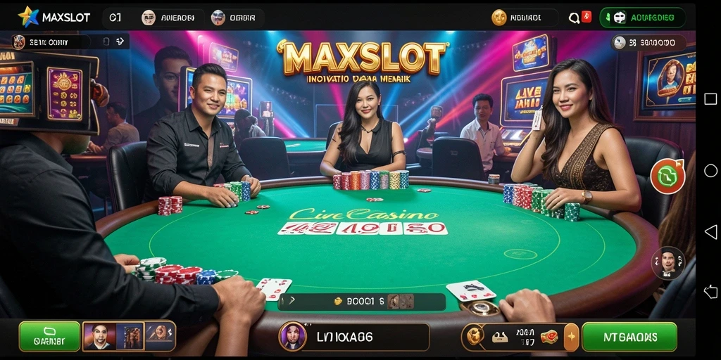 Screenshot gameplay <strong>MAXSLOT</strong> menampilkan keseruan permainan Live Casino.