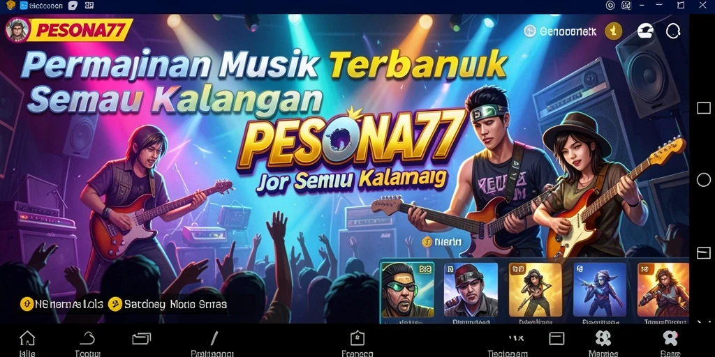 Tangkapan layar PESONA77 menampilkan gameplay musik yang seru.