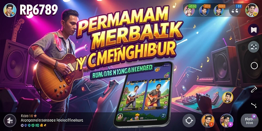 Screenshot gameplay RP6789 menampilkan interaksi seru dengan berbagai lagu.