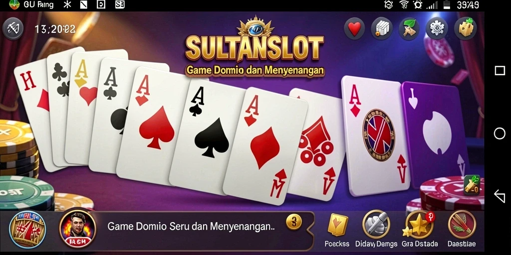 Screenshot gameplay SULTANSLOT yang menampilkan suasana domino yang seru.