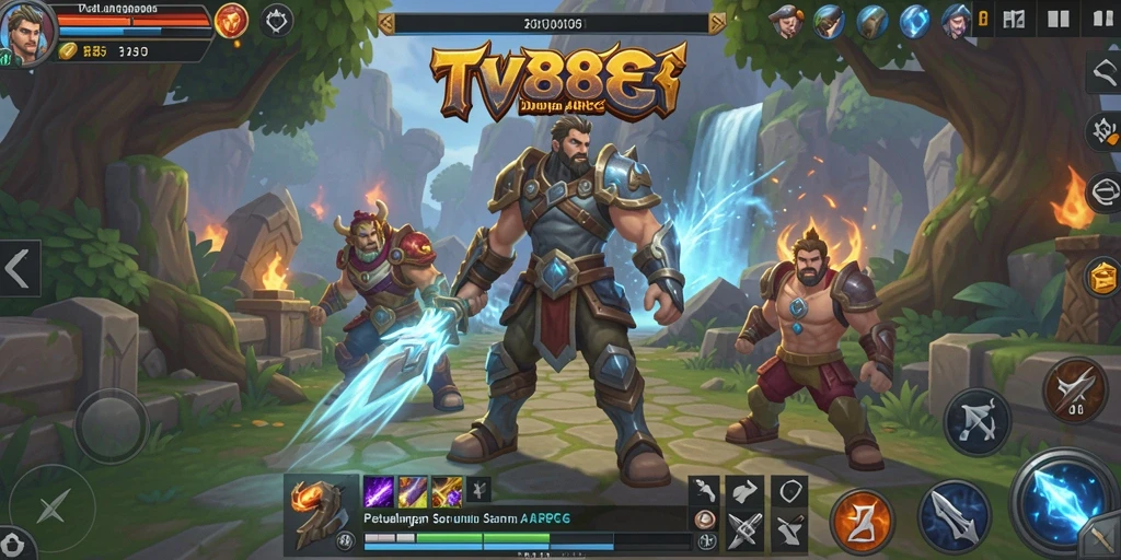 Screenshot menunjukkan aksi seru dalam permainan ARPG TV888.