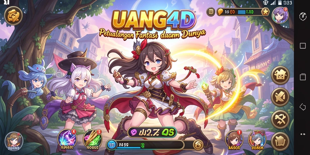 Screenshot menampilkan aksi seru dalam game Anime UANG4D