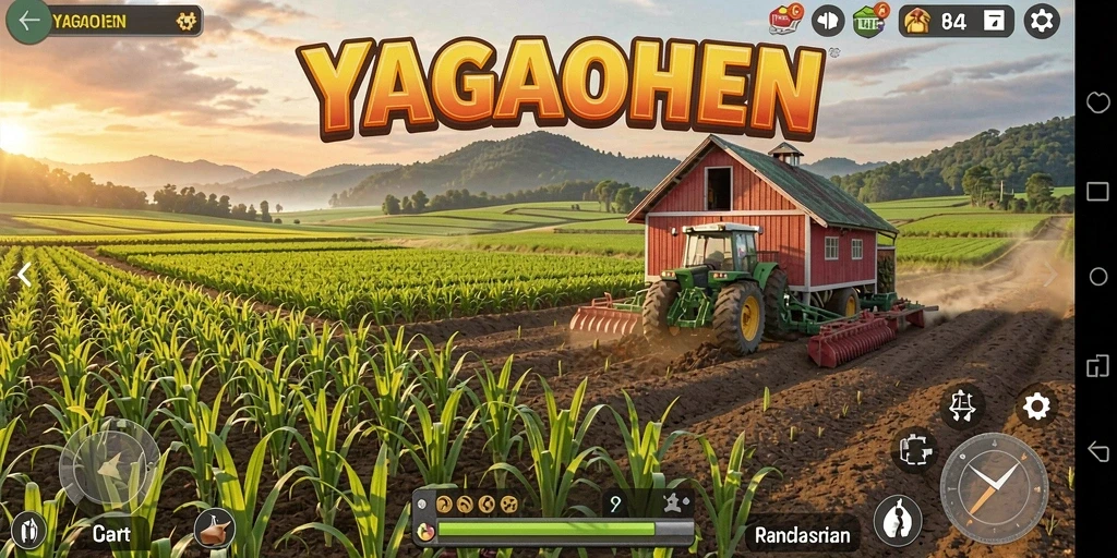Tampilan gameplay yang menarik di YAGAOHEN dengan lahan pertanian yang indah.