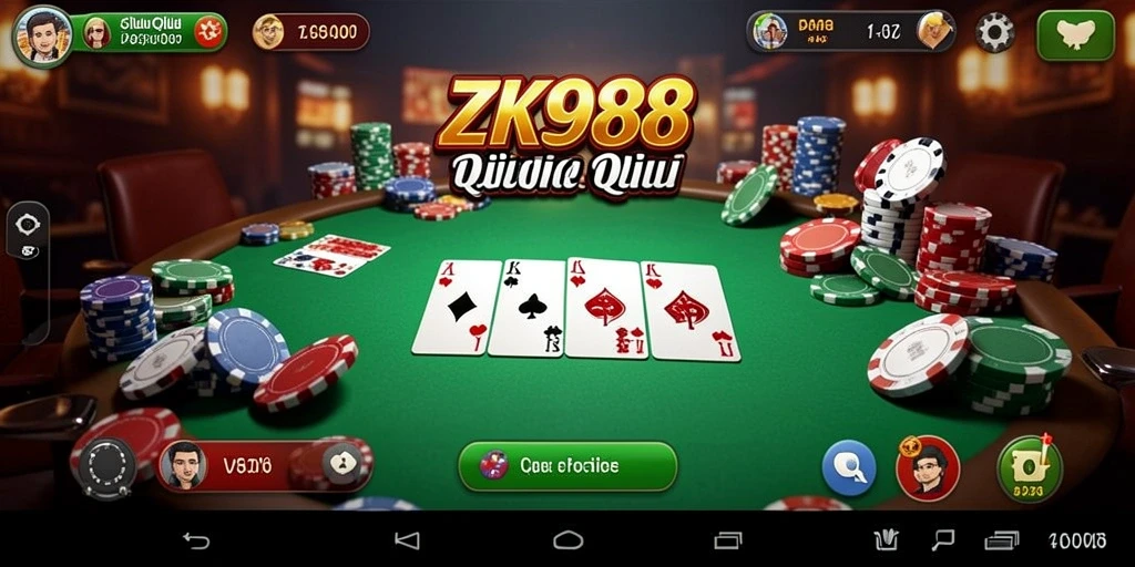 Screenshot ZK988 menunjukkan gameplay seru QiuQiu.